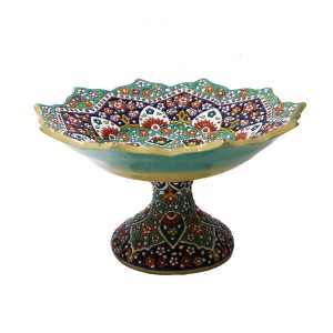 شیرینی خوری سفالی گل دار